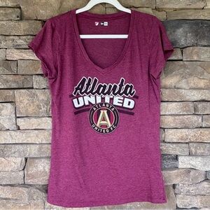 New Era Red and Purple Fitted‎ Cap Sleeve T-Shirt